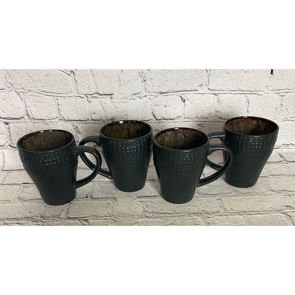 SET OF 4 PFALTZGRAFF CAMBRIA COFFEE MUGS BROWN‎